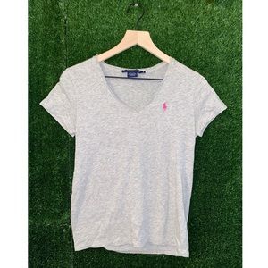 Ralph Lauren Sport Light Heather Gray V-Neck T-Shirt